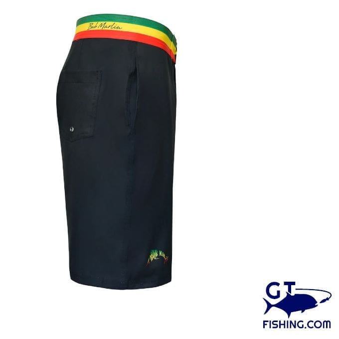 bob marlin board short black rasta